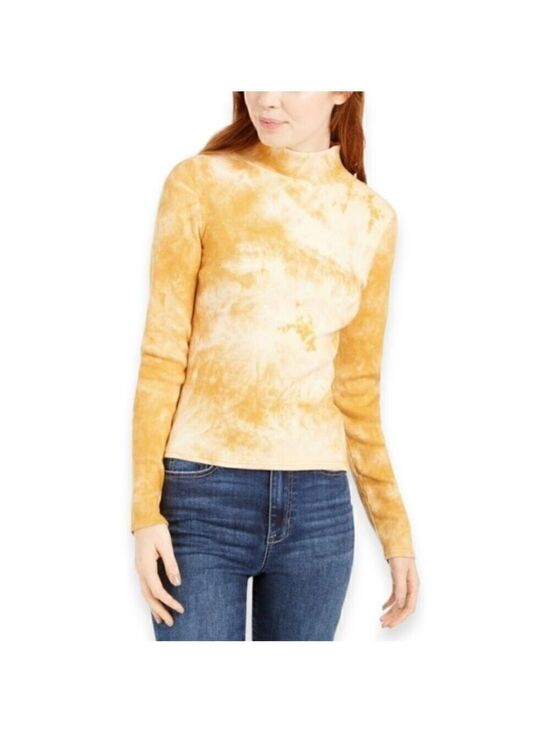 Planet Gold Tops - Planet Gold Yellow Tie Dye Long Sleeve Top Large Junior